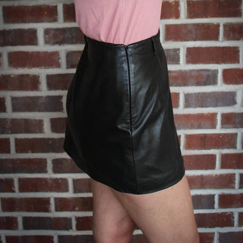 Wilsons Leather Maxima Black A-Line Skirt, Size 10